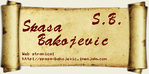 Spasa Bakojević vizit kartica